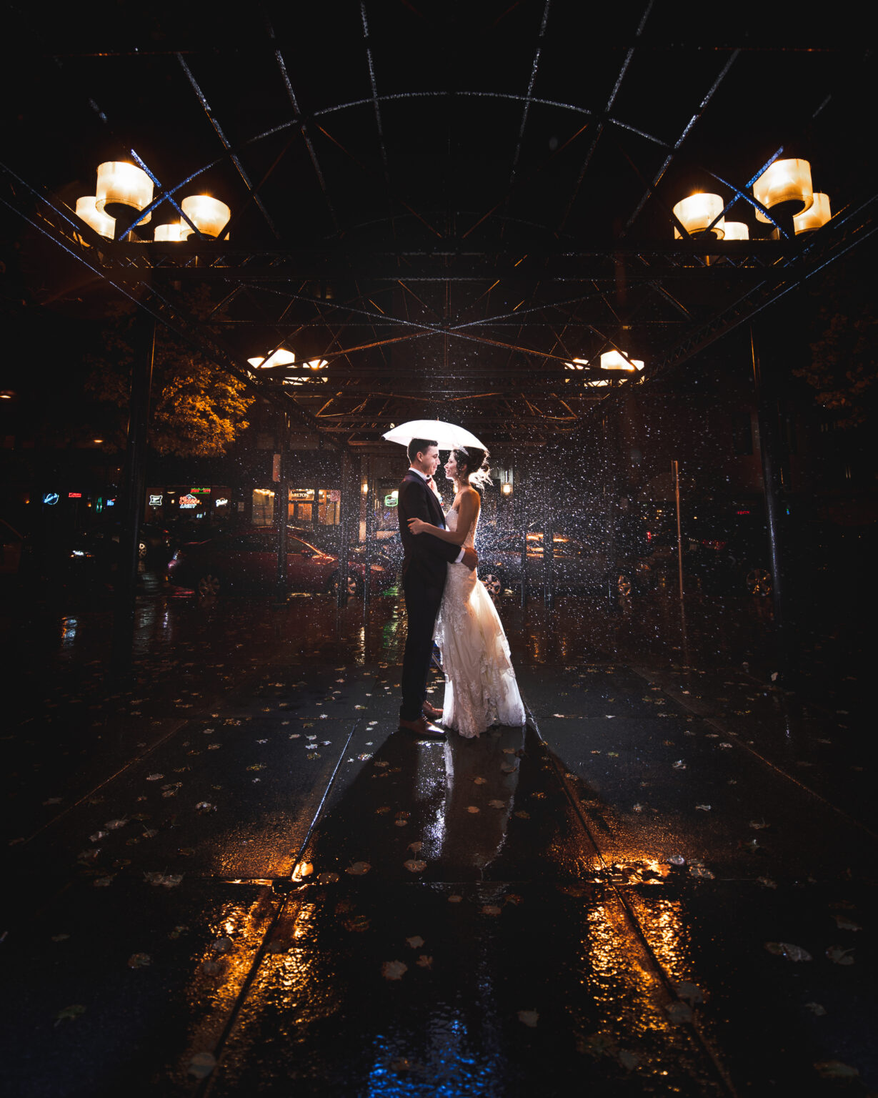 A couple in green bay having wedding photos taken