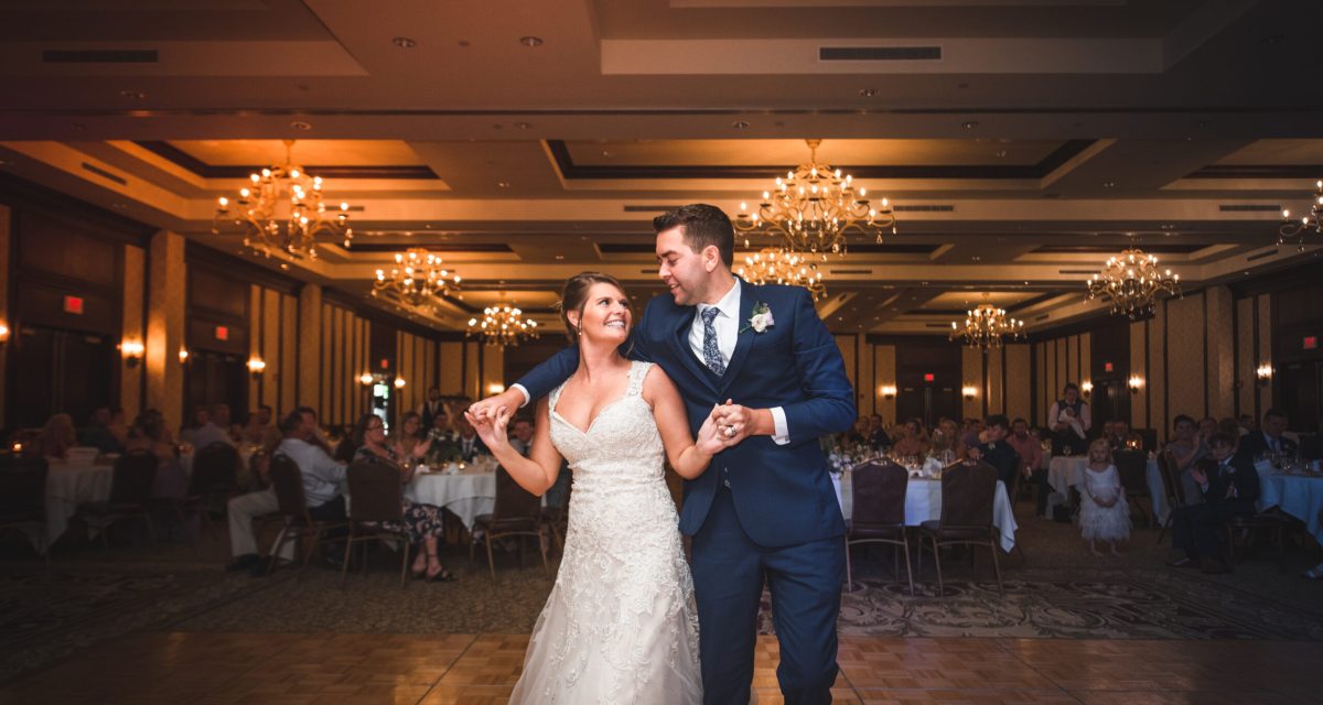 Couple dancing at their wedding reception at the Ostoff in Elkhart Lake Wisconsin